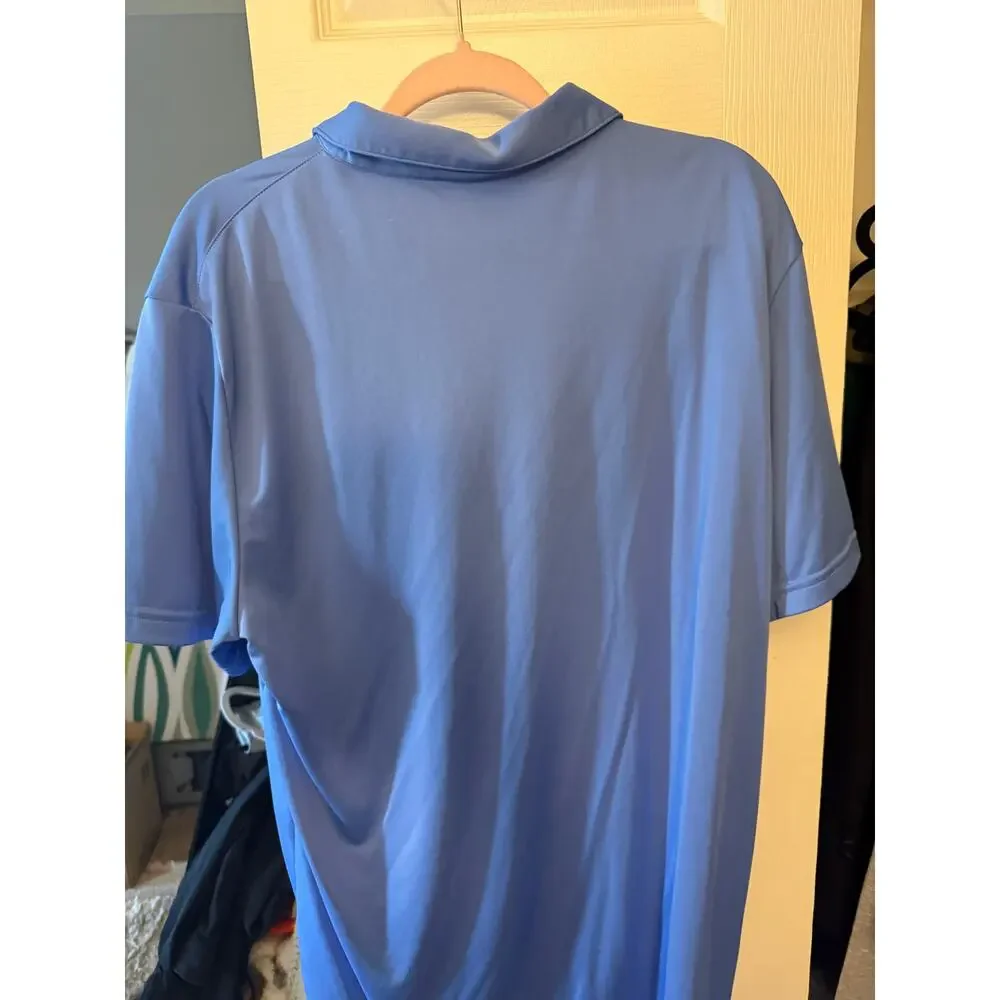 Adidas Golf Polo Shirt Mens XL Blue White Floral Print Short Sleeve Performance